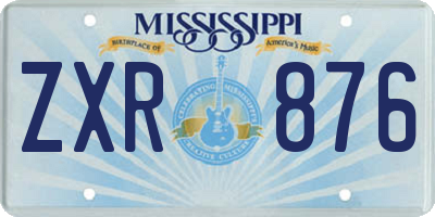 MS license plate ZXR876