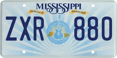 MS license plate ZXR880