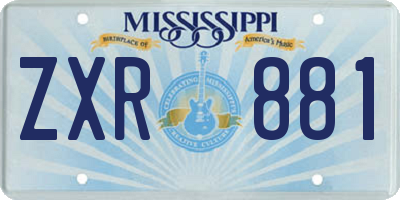 MS license plate ZXR881