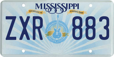 MS license plate ZXR883
