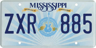 MS license plate ZXR885