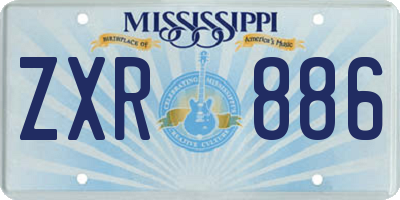 MS license plate ZXR886