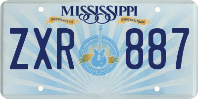 MS license plate ZXR887