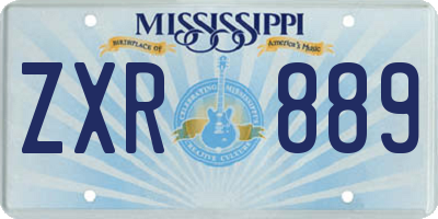 MS license plate ZXR889
