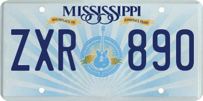 MS license plate ZXR890