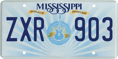 MS license plate ZXR903