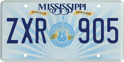 MS license plate ZXR905