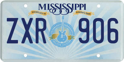 MS license plate ZXR906