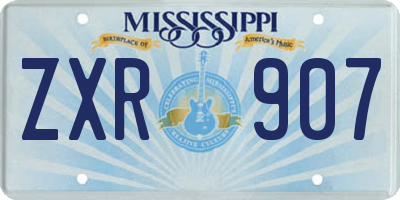MS license plate ZXR907