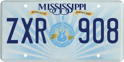 MS license plate ZXR908