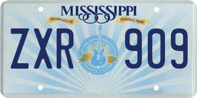 MS license plate ZXR909