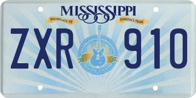 MS license plate ZXR910
