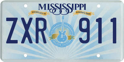 MS license plate ZXR911