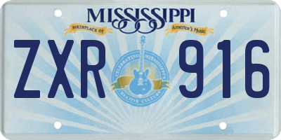MS license plate ZXR916