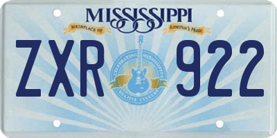 MS license plate ZXR922