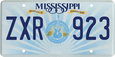MS license plate ZXR923