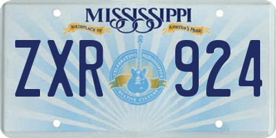 MS license plate ZXR924