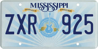MS license plate ZXR925