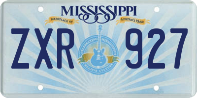 MS license plate ZXR927