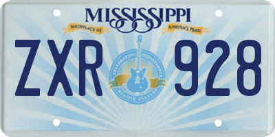 MS license plate ZXR928