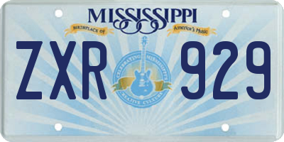 MS license plate ZXR929
