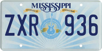 MS license plate ZXR936