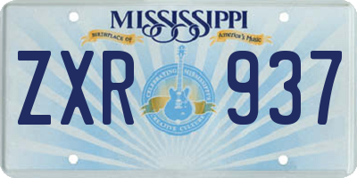 MS license plate ZXR937
