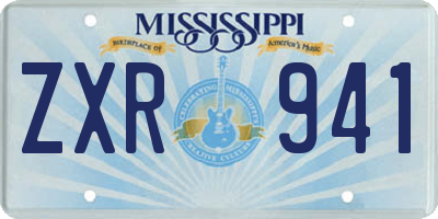 MS license plate ZXR941