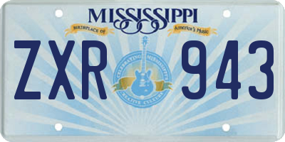 MS license plate ZXR943