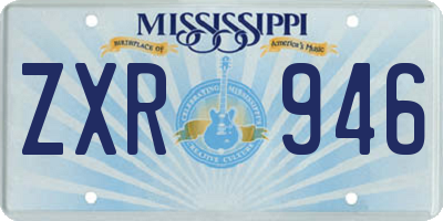 MS license plate ZXR946