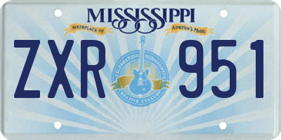 MS license plate ZXR951