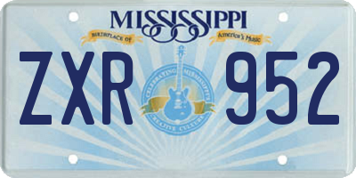 MS license plate ZXR952