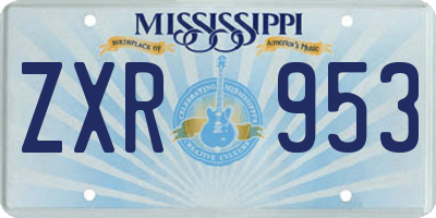 MS license plate ZXR953