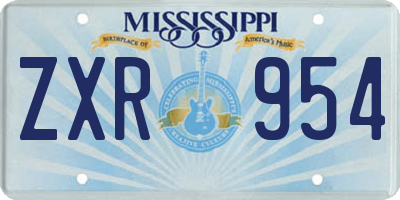 MS license plate ZXR954