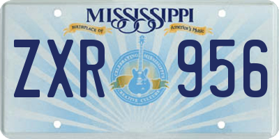 MS license plate ZXR956