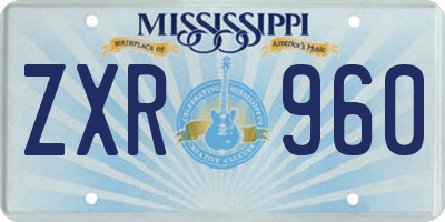 MS license plate ZXR960