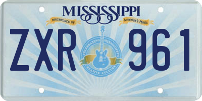 MS license plate ZXR961
