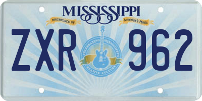 MS license plate ZXR962