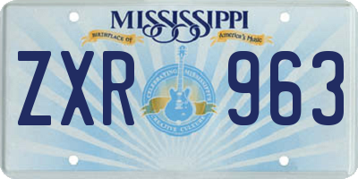 MS license plate ZXR963