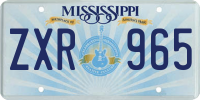 MS license plate ZXR965