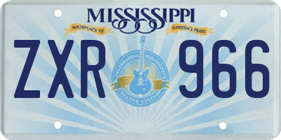 MS license plate ZXR966