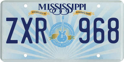 MS license plate ZXR968