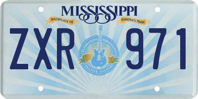 MS license plate ZXR971