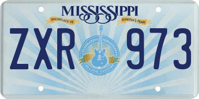 MS license plate ZXR973