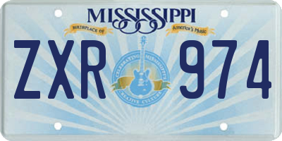 MS license plate ZXR974