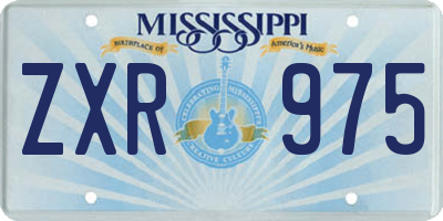 MS license plate ZXR975