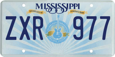 MS license plate ZXR977