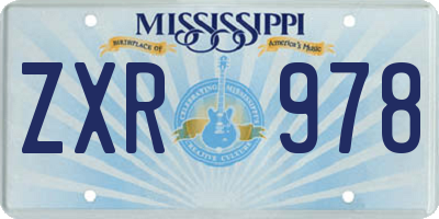 MS license plate ZXR978