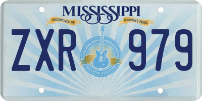 MS license plate ZXR979