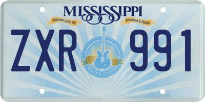 MS license plate ZXR991